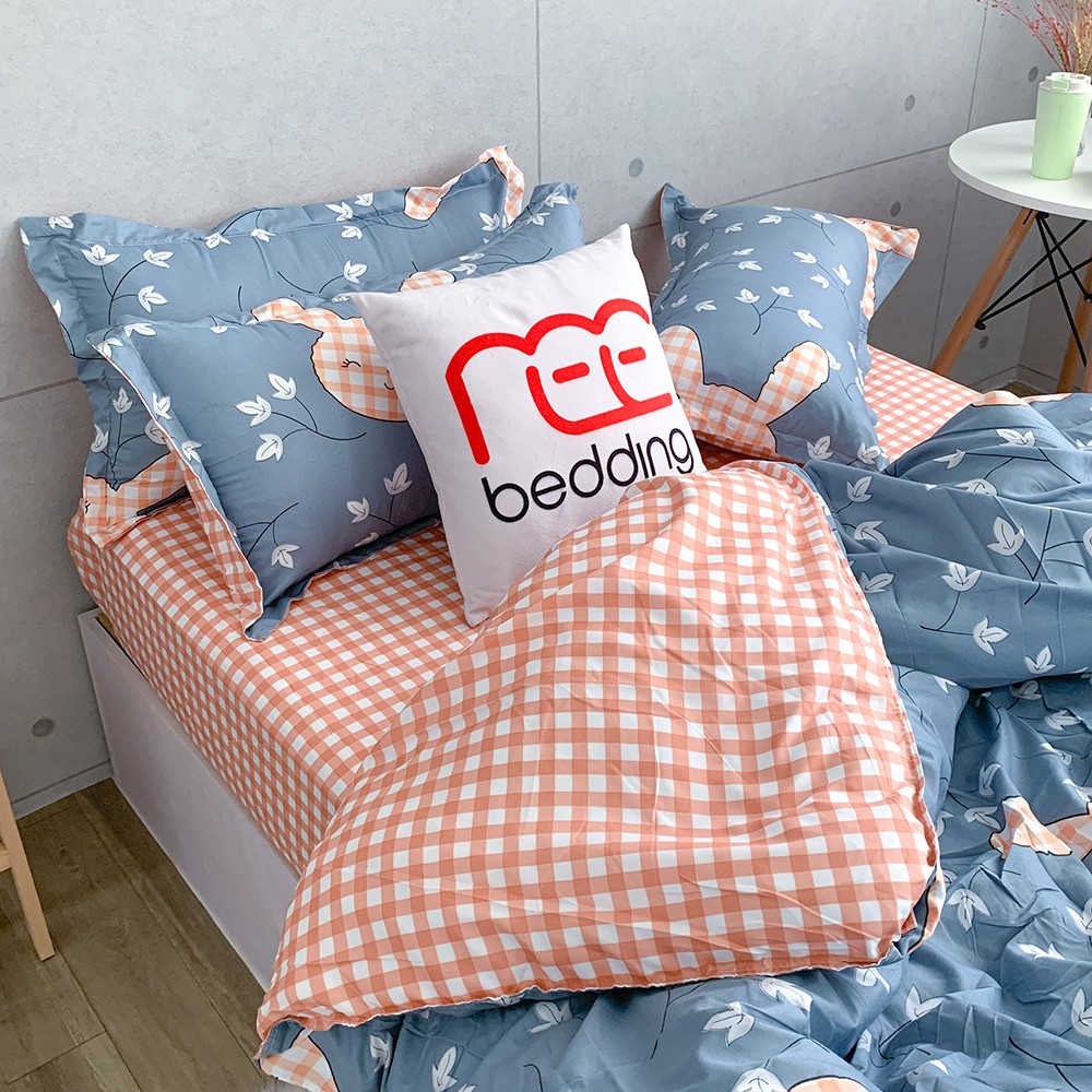 Bộ chăn ga gối Poly cotton REE Bedding đủ size giường nệm Thỏ Xanh ulzzang hàn quốc PLC107