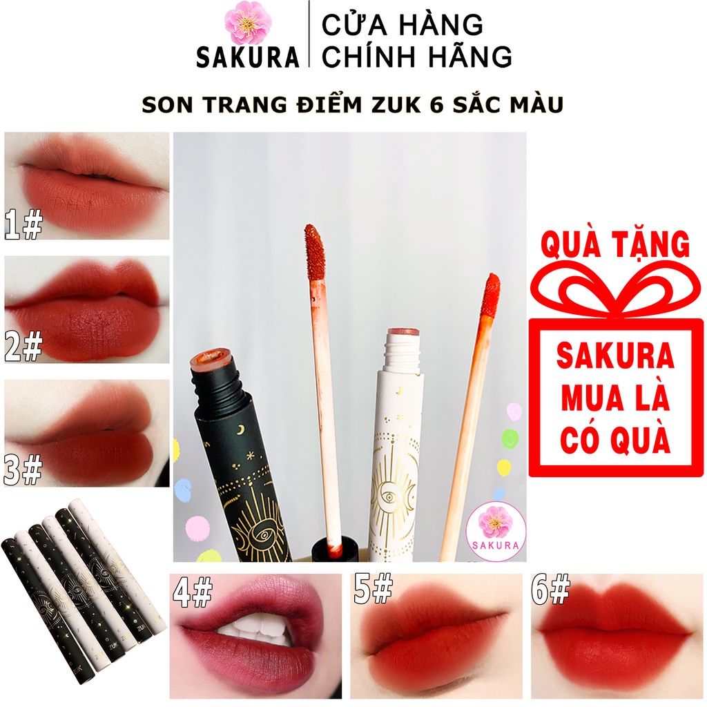 Son kem lì tint môi zuk xinh xắn dưỡng ẩm nhung mịn lâu trôi cao cấp nội trang điểm nội địa trung SAKURA