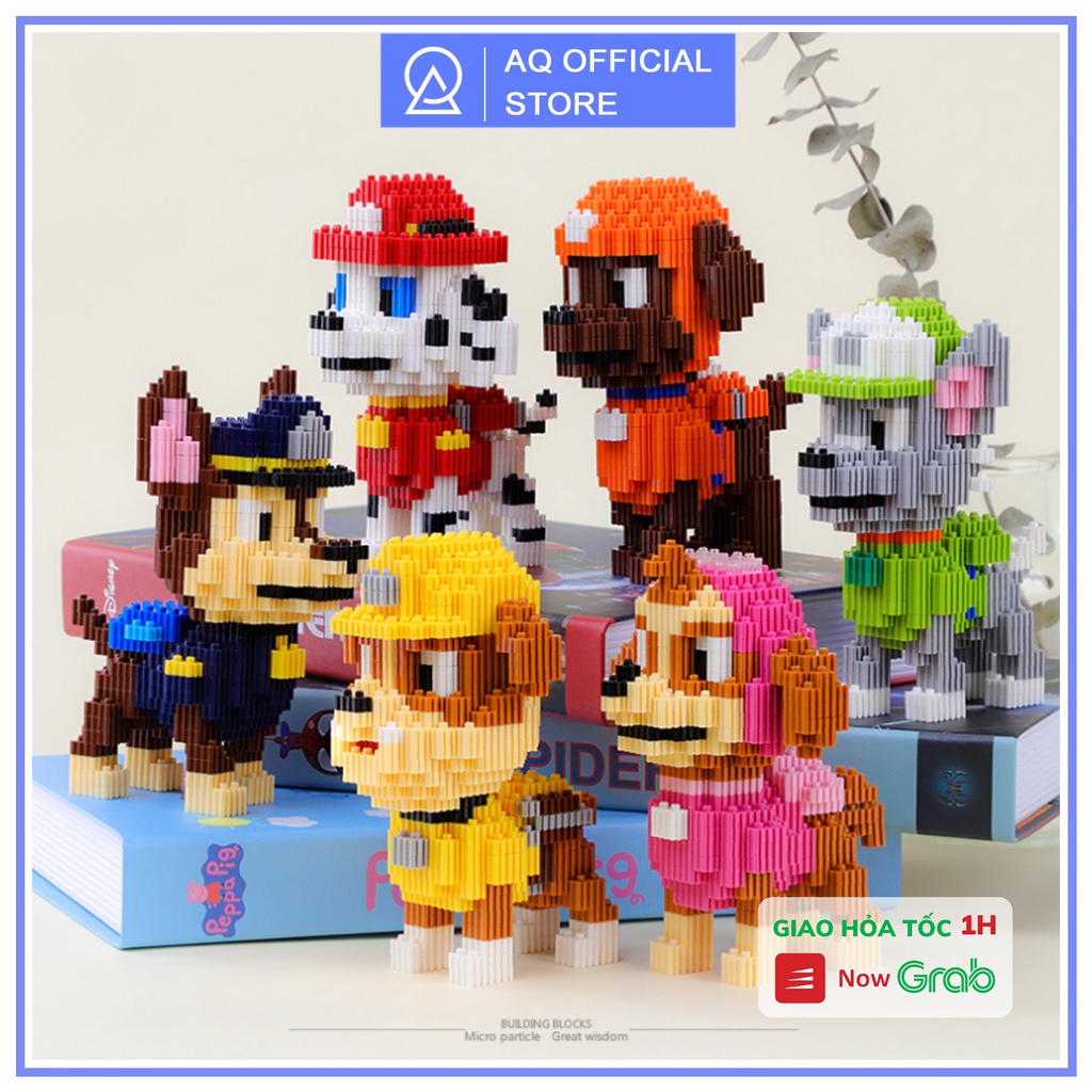 BST mô hình Paw Patrol - Bộ lắp ráp độ chó cứu hộ 6 con Full box Hot trend