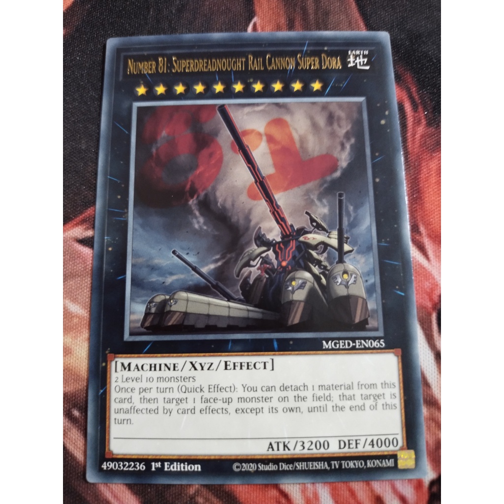 Thẻ trò chơi Yugioh chính hãng Konami UK Number 81:Superdreadnought Rail Cannon Super Dora MGED-EN065