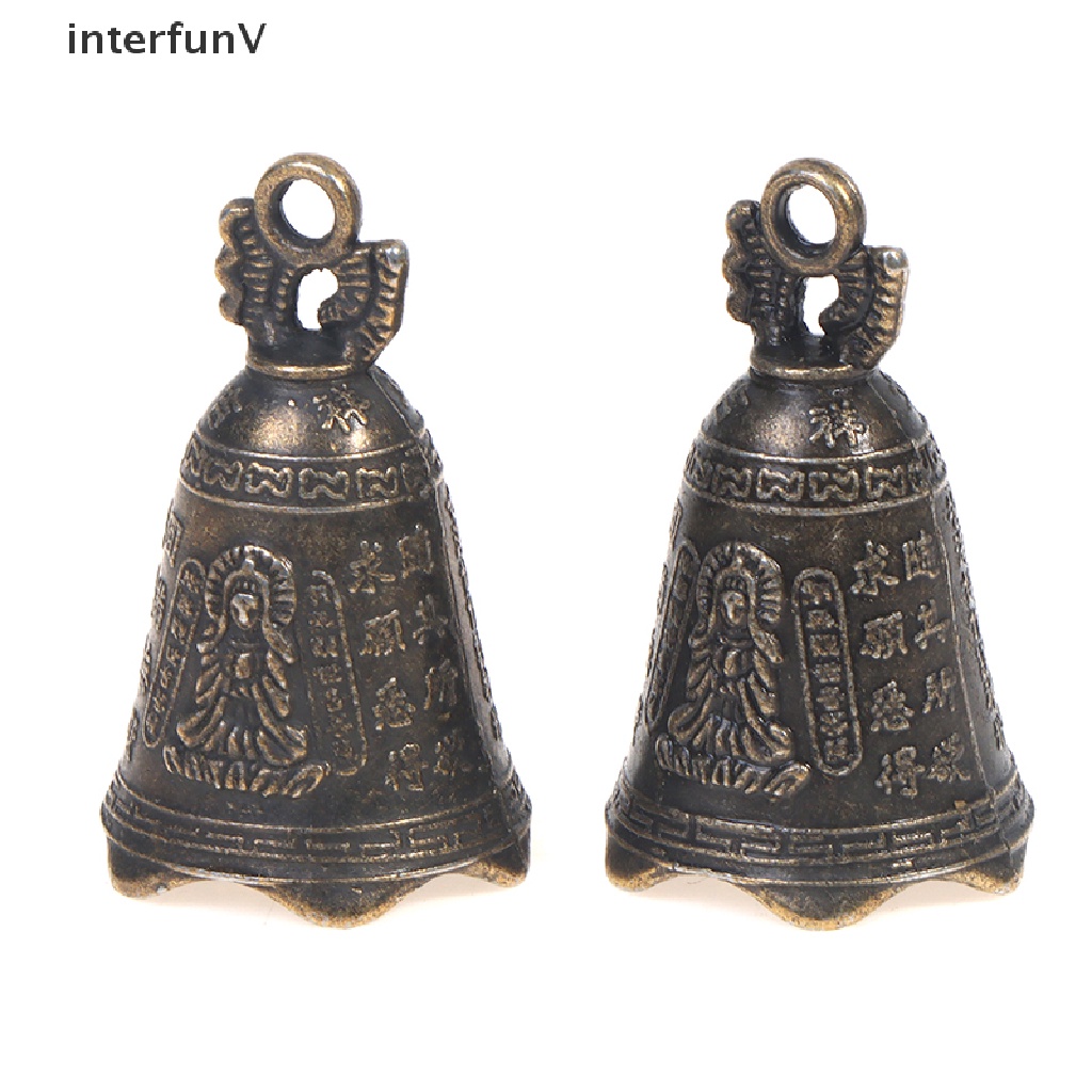 [InterfunV] Set 2 Chuông Đồng mini Cổ Điển Trung Quốc Cầu Nguyện Guanyin