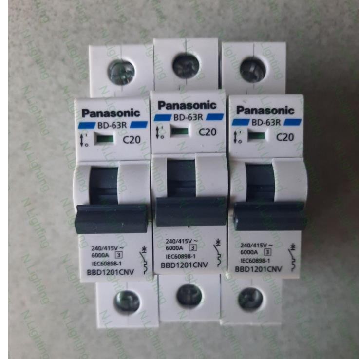 CB tép - MCB 1 Pha, 2 pha Panasonic 16A 20A 32A 40A 50A 60A - RCBO Sino