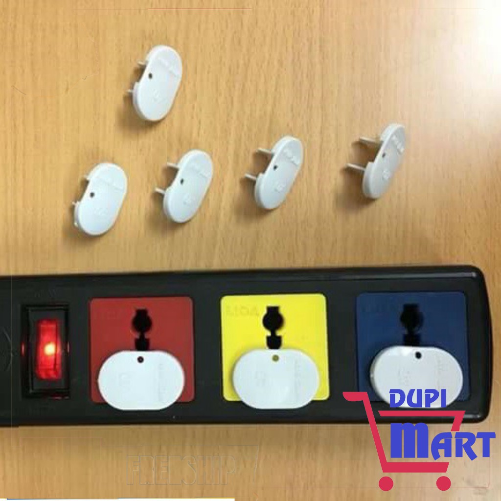 Nút bịt ổ điện 2 chân bằng nhựa cứng màu trắng - Nút che ổ cắm điện Bảo Vệ An Toàn Cho bé- DupiMart