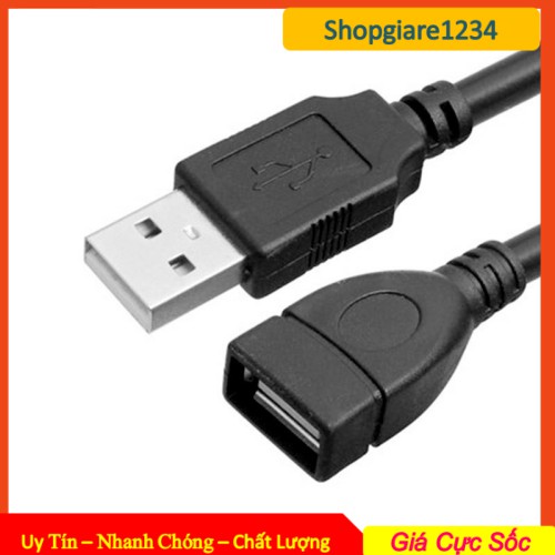 Cáp USB Nối Dài 1.5M/ 3M/ 5M Chống Nhiễu - Cổng USB 2.0 - Màu đen - Full Box, Bảo hành 1 Tháng | WebRaoVat - webraovat.net.vn