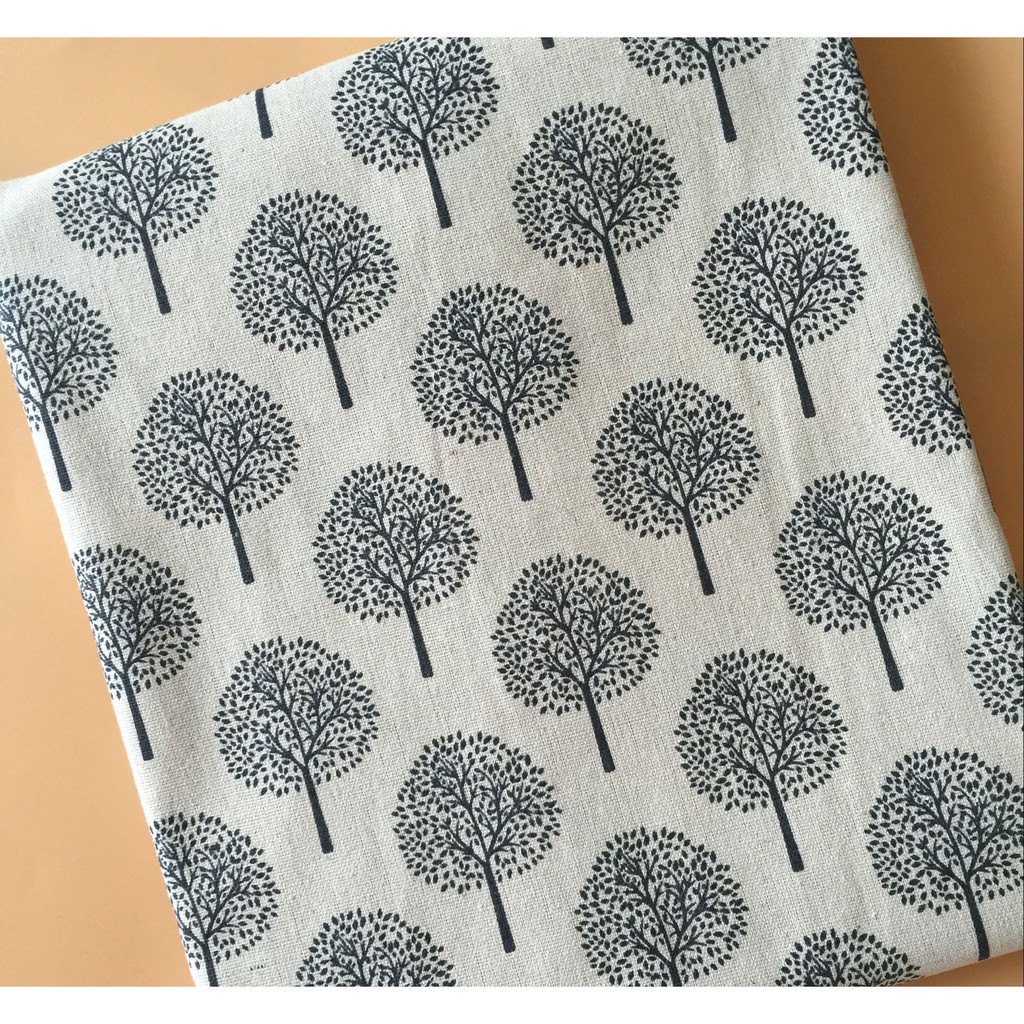 Vải linen họa tiết Họa tiết cây V-D09