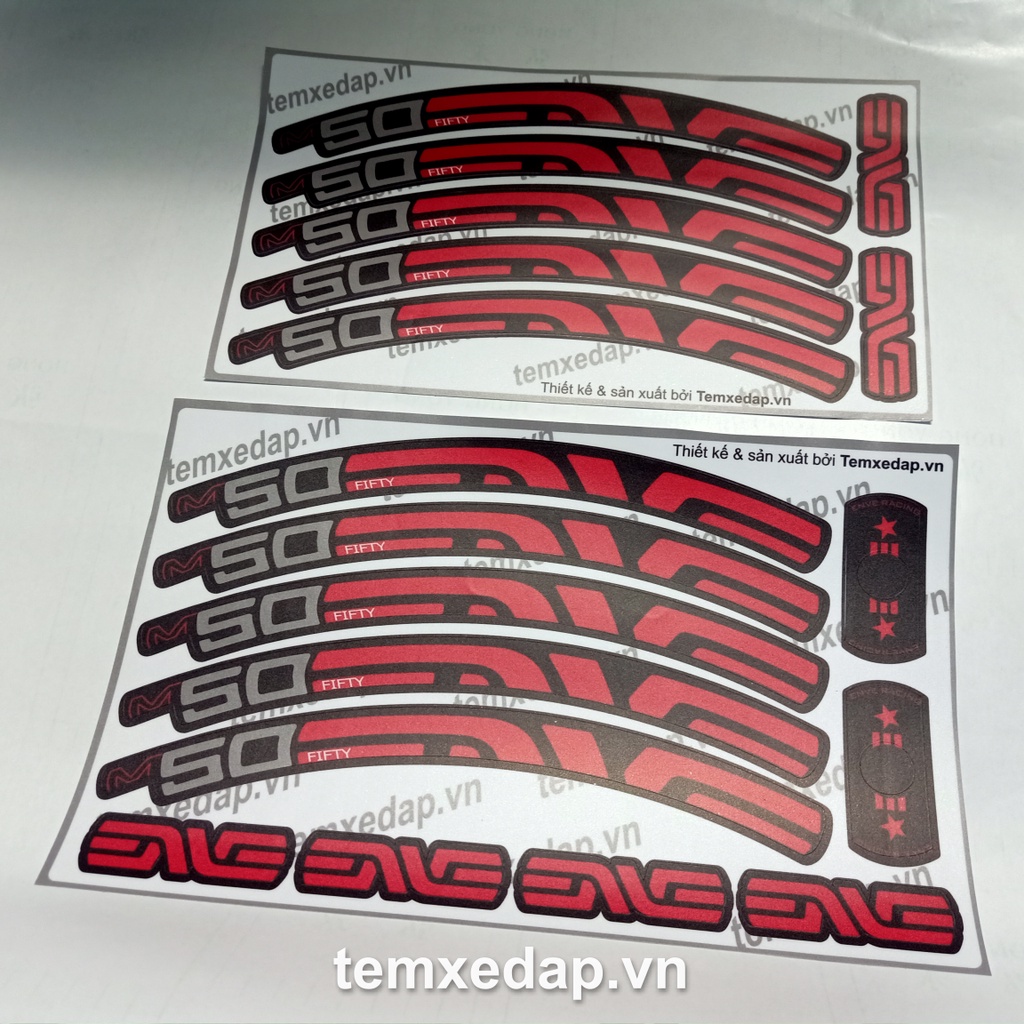 Tem decal dán vành niềng bánh xe đạp địa hình ENVE M50 FIFTY | MTB wheel decal | Temxedap.vn