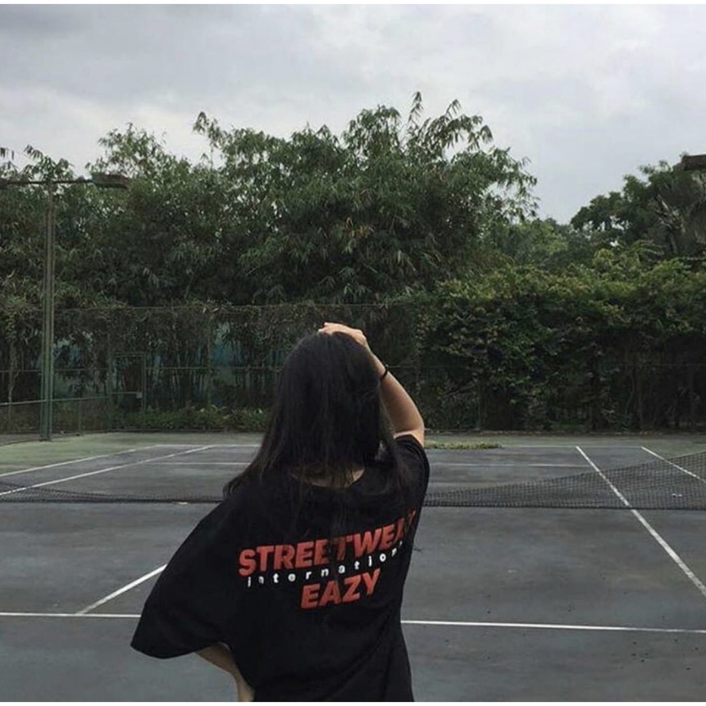 [Mã FASHIONT4WA2 giảm 10K đơn 50K] Áo Thun Áo Phông tay lỡ from rộng in SWE STREETWEAR EAZY ĐEN - TRẮNG Unisex