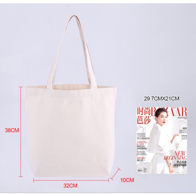 Túi Vải Canvas Kích thước 33cmx38cmx10cm chữ nhật ngang, chữ nhật dọc