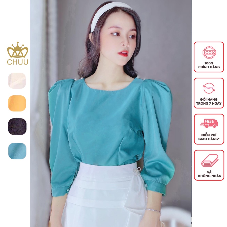 Áo sơ mi công sở nữ kiểu tay phồng sang chảnh CHUU A3521