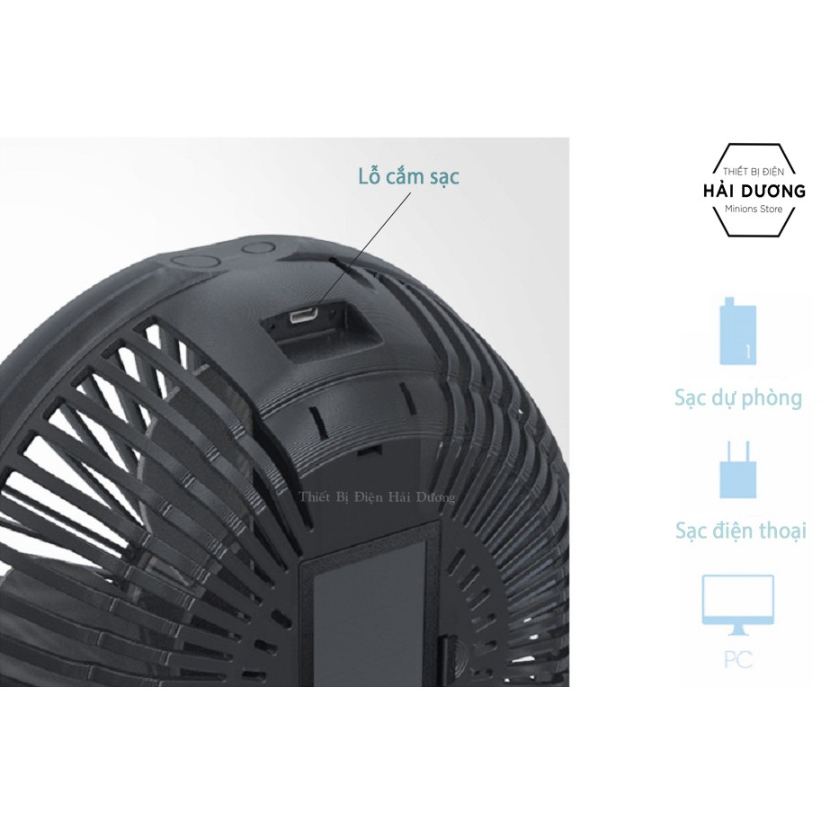 Quạt Kẹp Mini Sạc Tích Điện Đa Năng JD-298 - Chuyên dùng cho xe đẩy em bé - Văn phòng công sở - Pin 4000mAh - 3 Màu