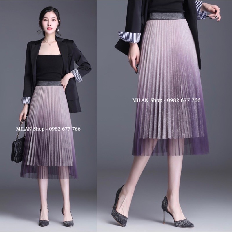 Chân váy xếp ly nhũ loang 3d nhiều màu | BigBuy360 - bigbuy360.vn