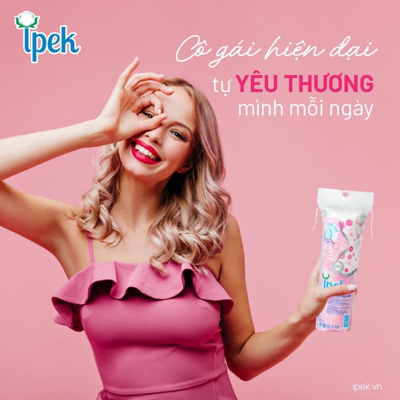 Bông tẩy trang ipek chính hãng 150 miếng giúp thấm hút và làm sạch da , tinastore29