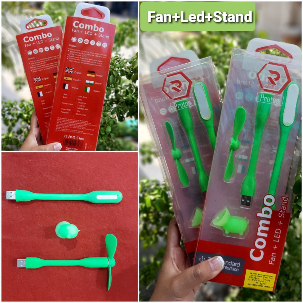 Combo quạt + đèn + chong chóng + giá đỡ điện thoại | BigBuy360 - bigbuy360.vn