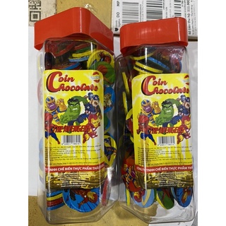 hộp kẹo coin chocola hình siêu nhân hộp khoảng 100 cái