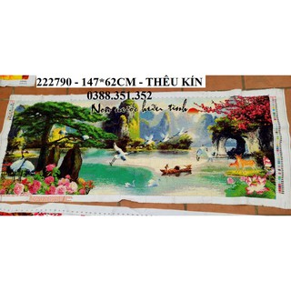 Tranh thêu chữ thập đã thêu phong cảnh non nước hữu tình 222790 147*62cm