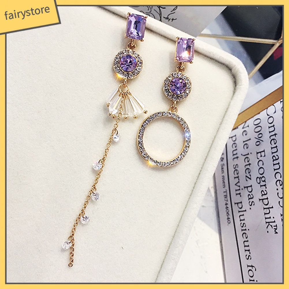 Bông Tai Hợp Kim Đính Đá Kiểu Dáng Độc Đáo Cho Nữ