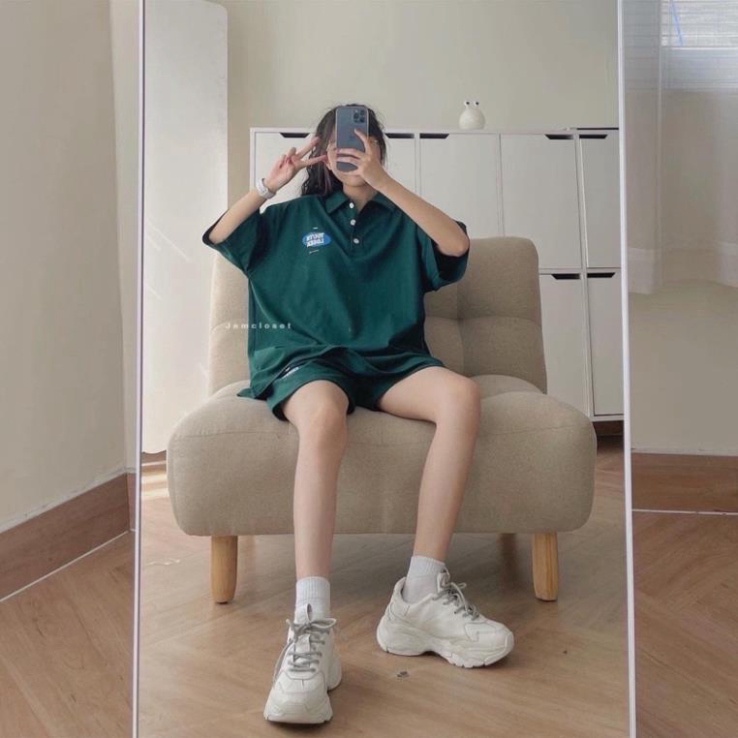 Set đồ nữ gồm quần short và áo Polo form rộng BONIN, bộ đồ nữ quần đùi và áo Chất Cotton Mịn Lên Form Siêu Xinh