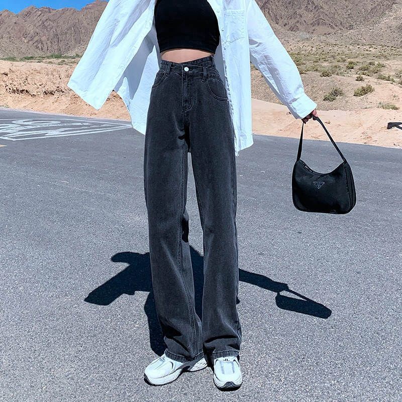 Quần Jean Ống Rộng Lưng Cao Thời Trang Cho Nữ JH-NZK-03