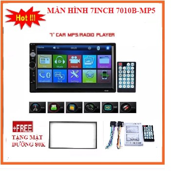 Màn hình ô tô giá rẻ đa phương tiện 7010B màn hình7''HD cho xe hơi kèm phụ kiện TẶNG MẶT DƯỠNG