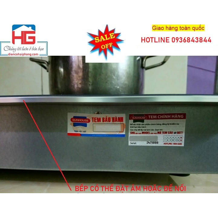 Bếp từ đôi Sunhouse SHB9122MT