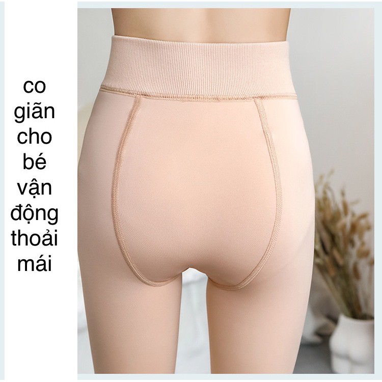 Quần legging quần tất liền bàn lót lông siêu dày cho bé