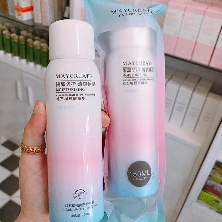 Xịt chống nắng body Maycreate, Kem chống nắng dạng xịt 150ml SPF35 bật tông sau sử dụng chính hãng nội địa trung