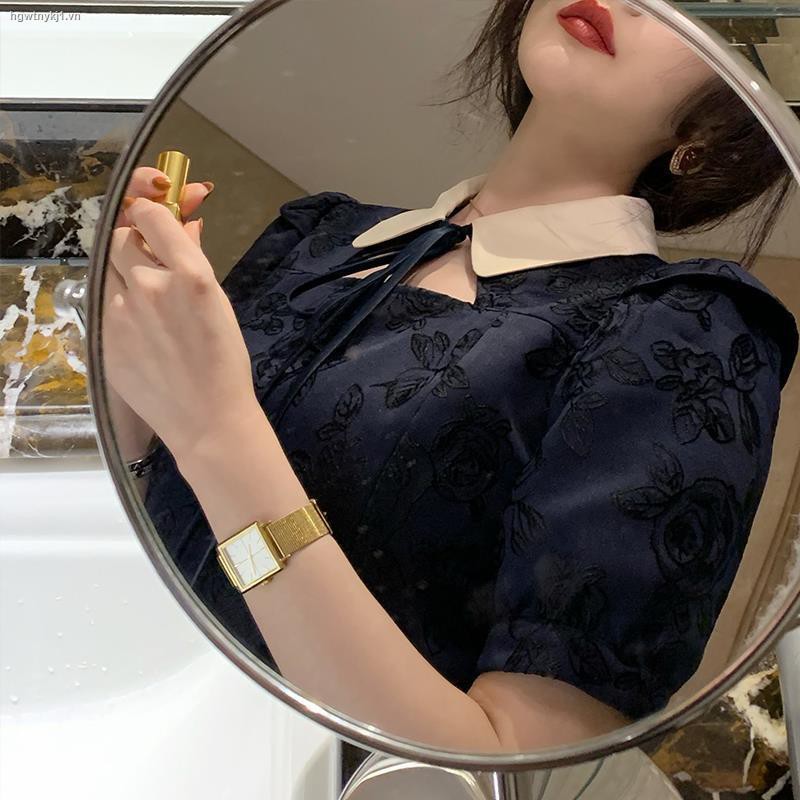 Đầm ôm tay phồng thêu hoa thanh lịch cho nữ