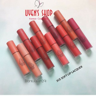(Có sẵn) Son Kem Lì 3CE Soft Lip Lacquer