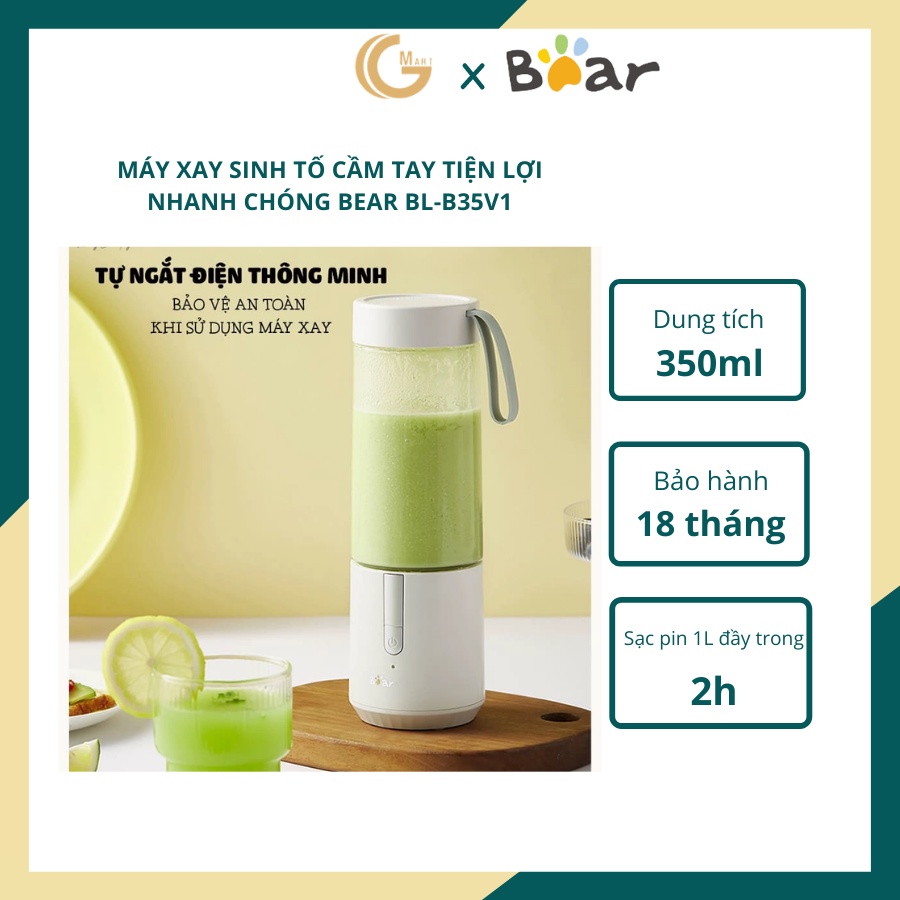 Máy xay sinh tố cầm tay LLJ-D04L1(BL-B35V1) mini đa năng bear bản quốc tế