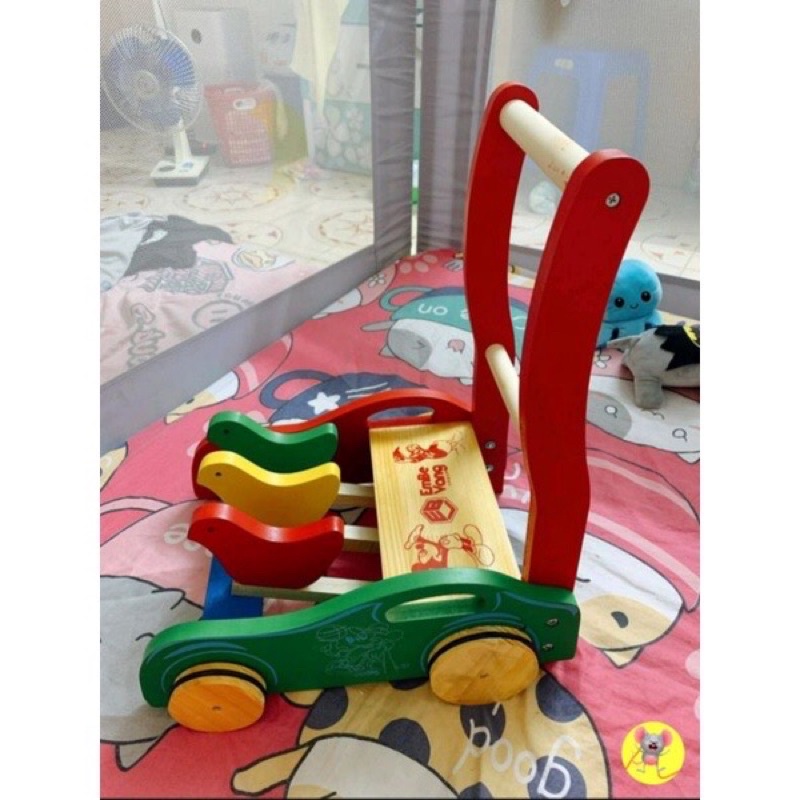 Xe gà gỗ tập đi Em bé vàng mẫu Ô TÔ siêu chắc chắn