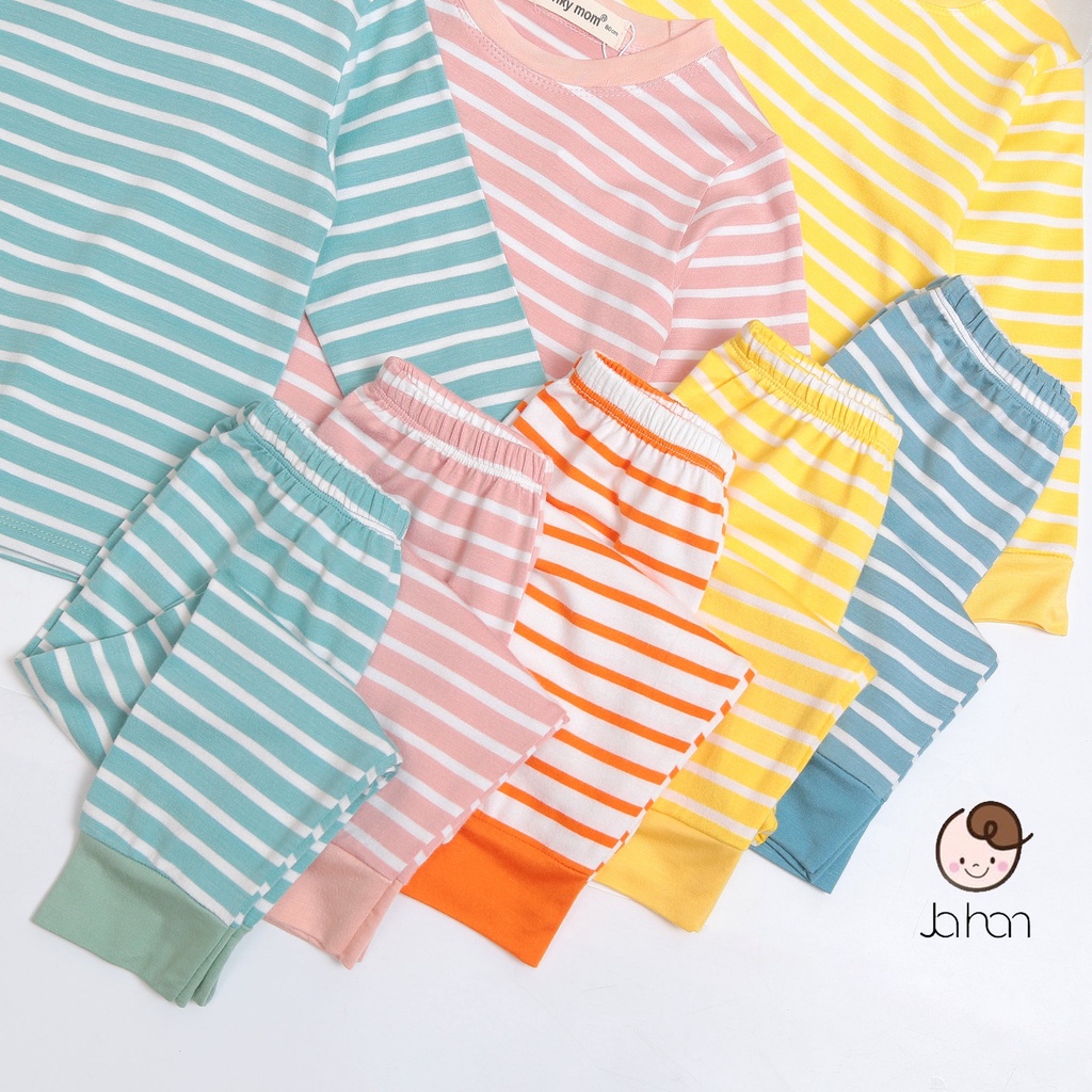 Bộ Quần Áo Trẻ Em Dài Tay AF KID Dài Kẻ Cho Bé Chất Thun Lạnh Siêu Mềm Mịn Mát