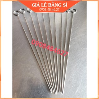 Combo 10 que xiên thịt đầu tròn inox dài 30cm