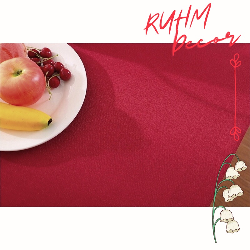 Khăn trải bàn giáng sinh, bàn tiệc hình bàn chữ nhật và tròn đủ kích thước - Đỏ bordeau KB-Y02