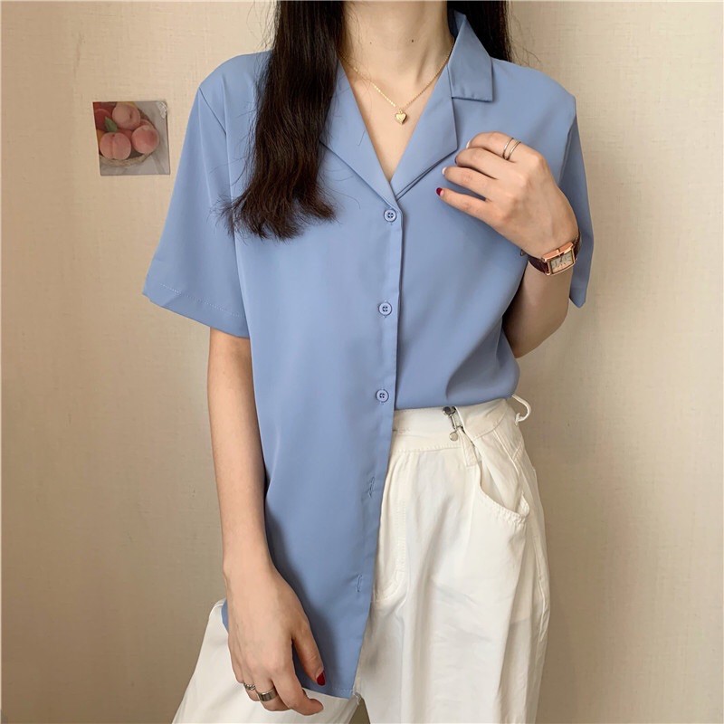 (HÀNG MỚI VỀ) ÁO SƠ MI CỔ VEST CHẤT ĐẸP