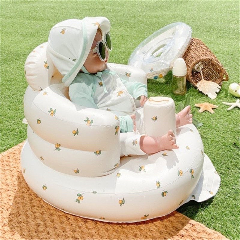 Ghế phao hơi tập ngồi Playing chống ngã cho bé ăn dặm đi du lịch có thể gấp gọn an toàn cao cấp
