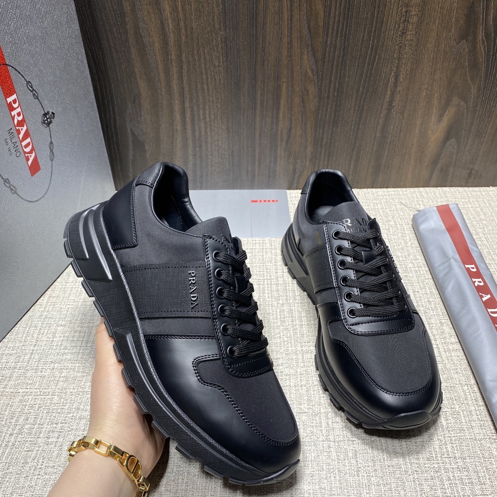 Giày thể thao nam da thật thời trang cao cấp Prada phong cách cá tính, thời thượng