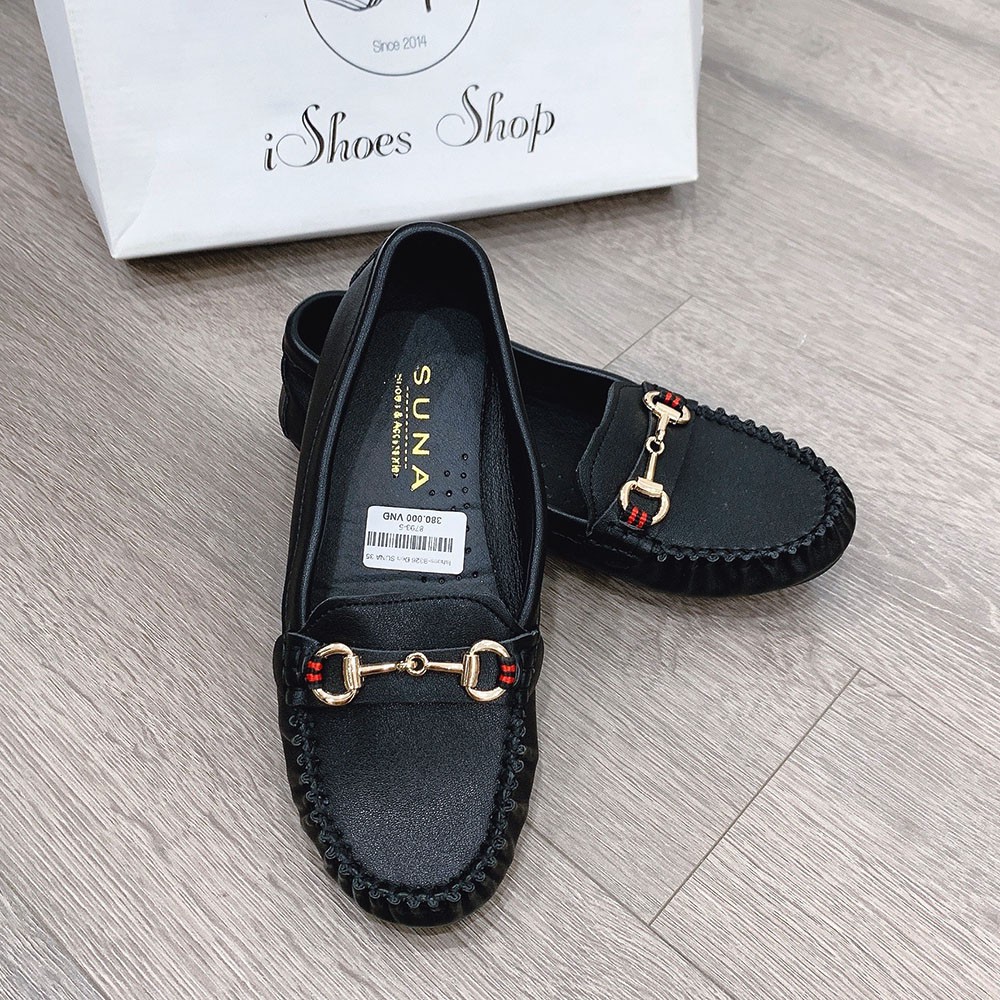 Giày mọi moccasin nữ da lì trẻ trung , năng động SUNA B326 | BigBuy360 - bigbuy360.vn