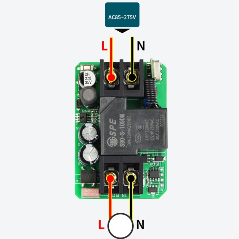 Công Tắc Rơ Le Không Dây Mini AC 110V 220V RF