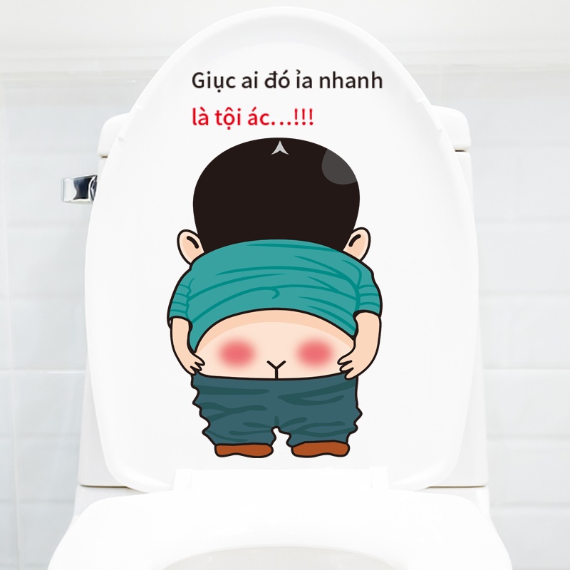 Tấm dán trang trí bồn cầu ngộ nghĩnh