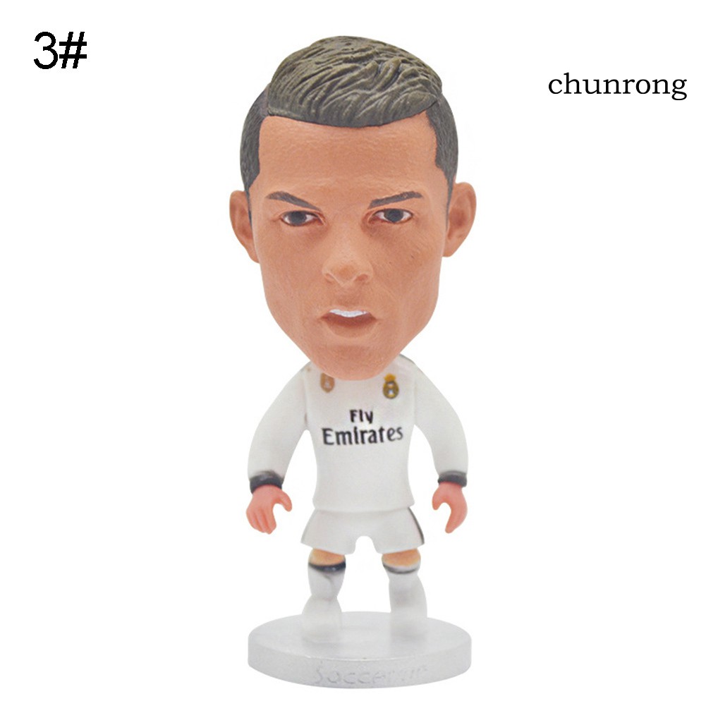 CR+1Pc Mini Manchester United Soccer Player Messi Ronaldo PVC Figurine Toy Gift