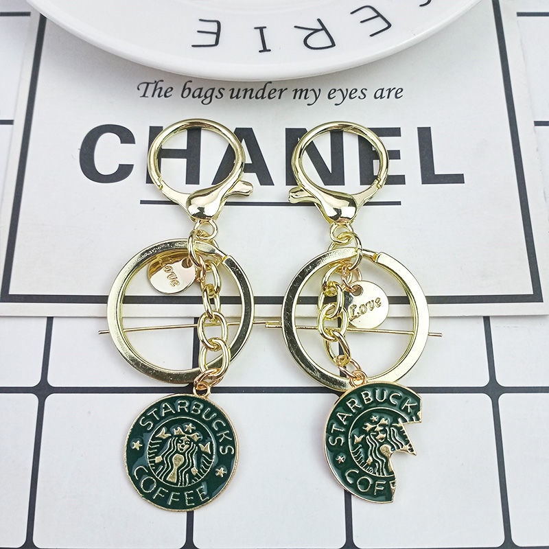 Móc Khóa Kim Loại Họa Tiết Starbucks Sáng Tạo