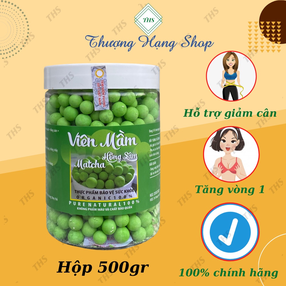 500gr Viên Mầm Đậu Nành Hồng Sâm Matcha Nở Ngực, Tăng Vòng 1, Đẹp Da, Tăng Sinh Lý Nữ có Chứng Nhận An Toàn Thực Phẩm