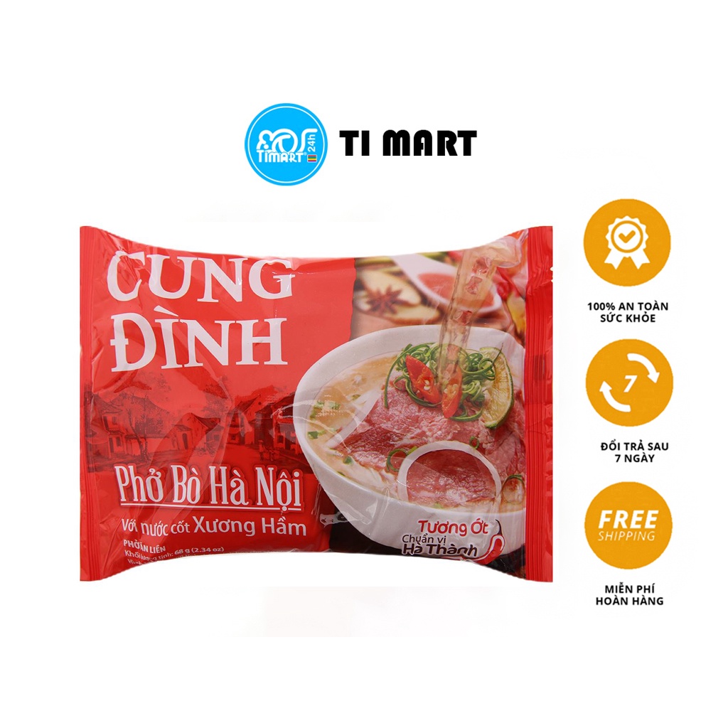 Thùng 30 gói phở bò Cung Đình Hà Nội 68g