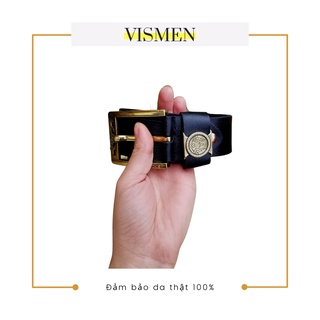 Thắt lưng nam da bò nguyên miếng, khóa đồng đúc cao cấp Vismen