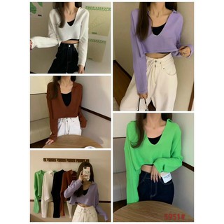 Áo len croptop cổ đức cực phong cách