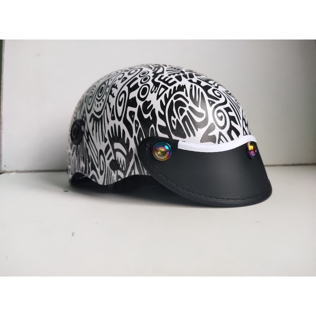 Mũ Bảo Hiểm Đủ Màu Nhúng Carbon Có Lỗ Thông Gió Gắn 3 Ốc Titan