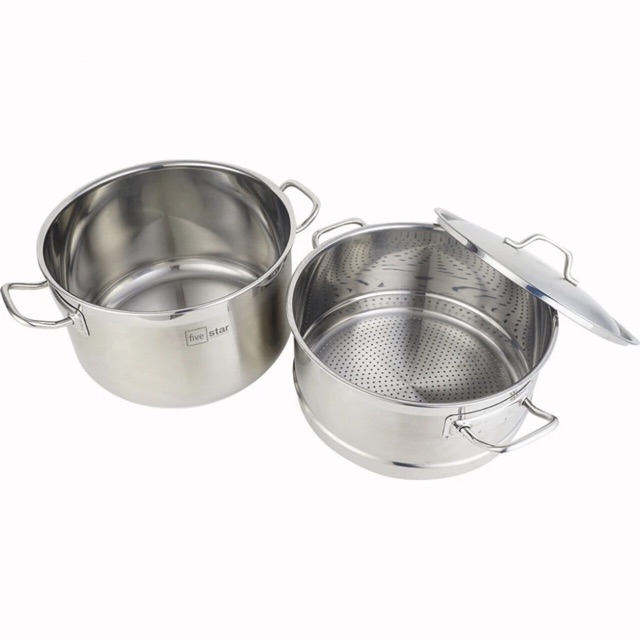 Bộ nổi xửng hấp inox 3 đáy FIVESTAR 30 cm 18 lít nắp inox [HANG CHÍNH HÃNG BẢO HÀNH 5 NĂM]