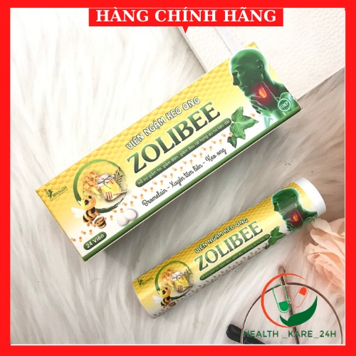Viên ngậm keo ong xuyên tâm liên ZOLIBEE Tuýp 24 viên , Giảm ho giảm đau rát họng giảm đờm ngứa họng và ho lâu ngày