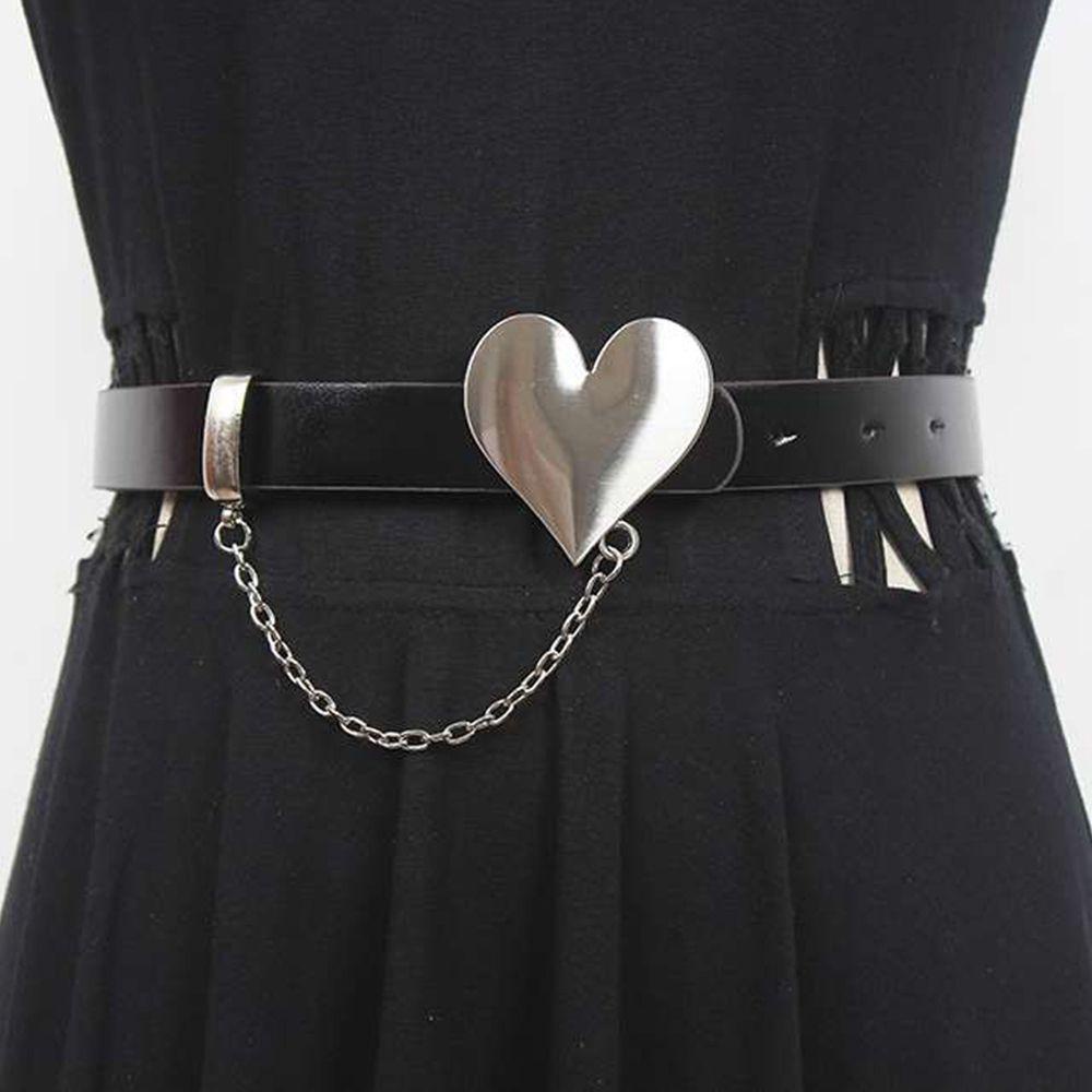 WMES15H Thắt Lưng Dây Xích Họa Tiết Trái Tim Độc Đáo Phong Cách Punk Cho Nữ