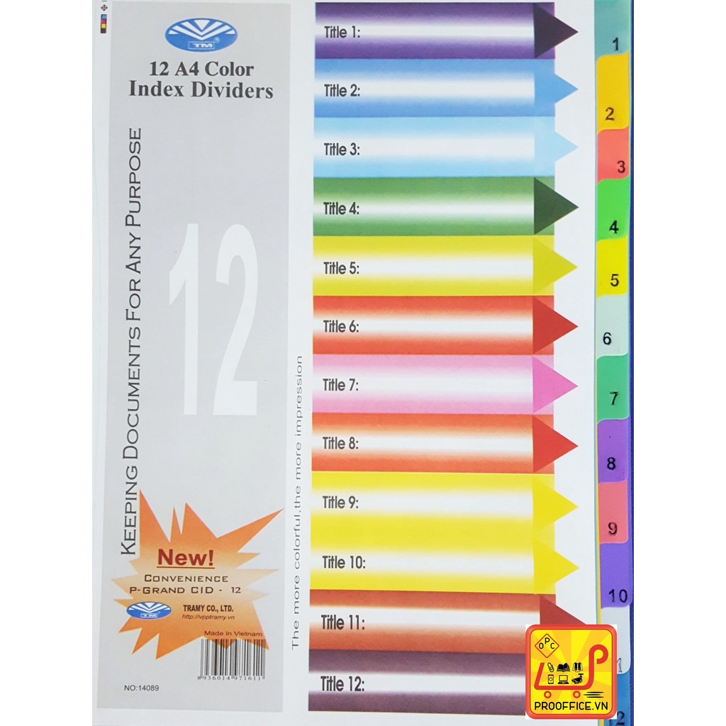 Chia file nhựa 12 màu giấy BK Việt Nam
